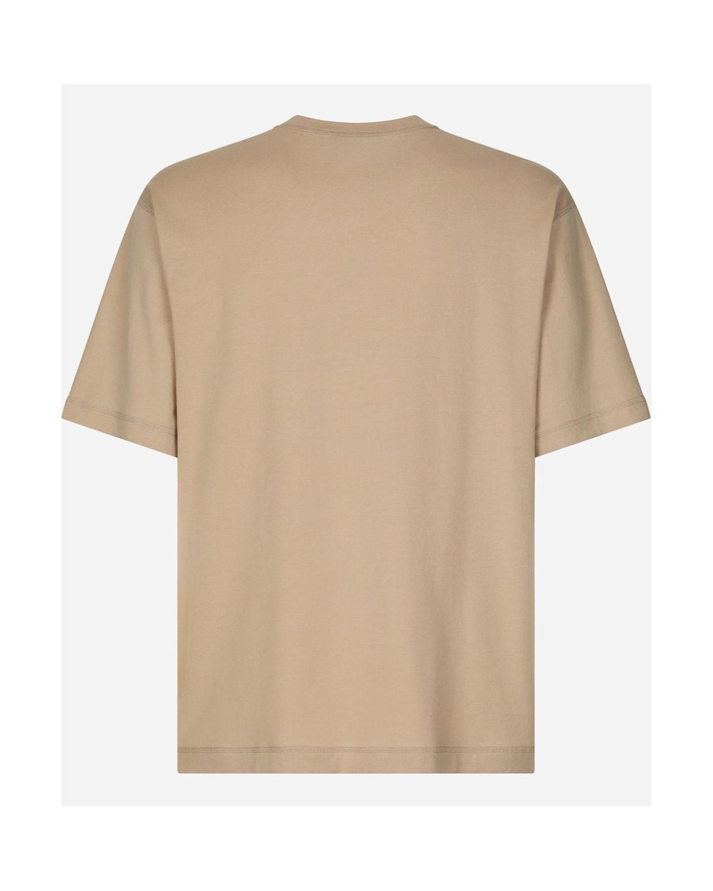 Dolce & Gabbana Natural Logo Patch Crewneck T-Shirt for men