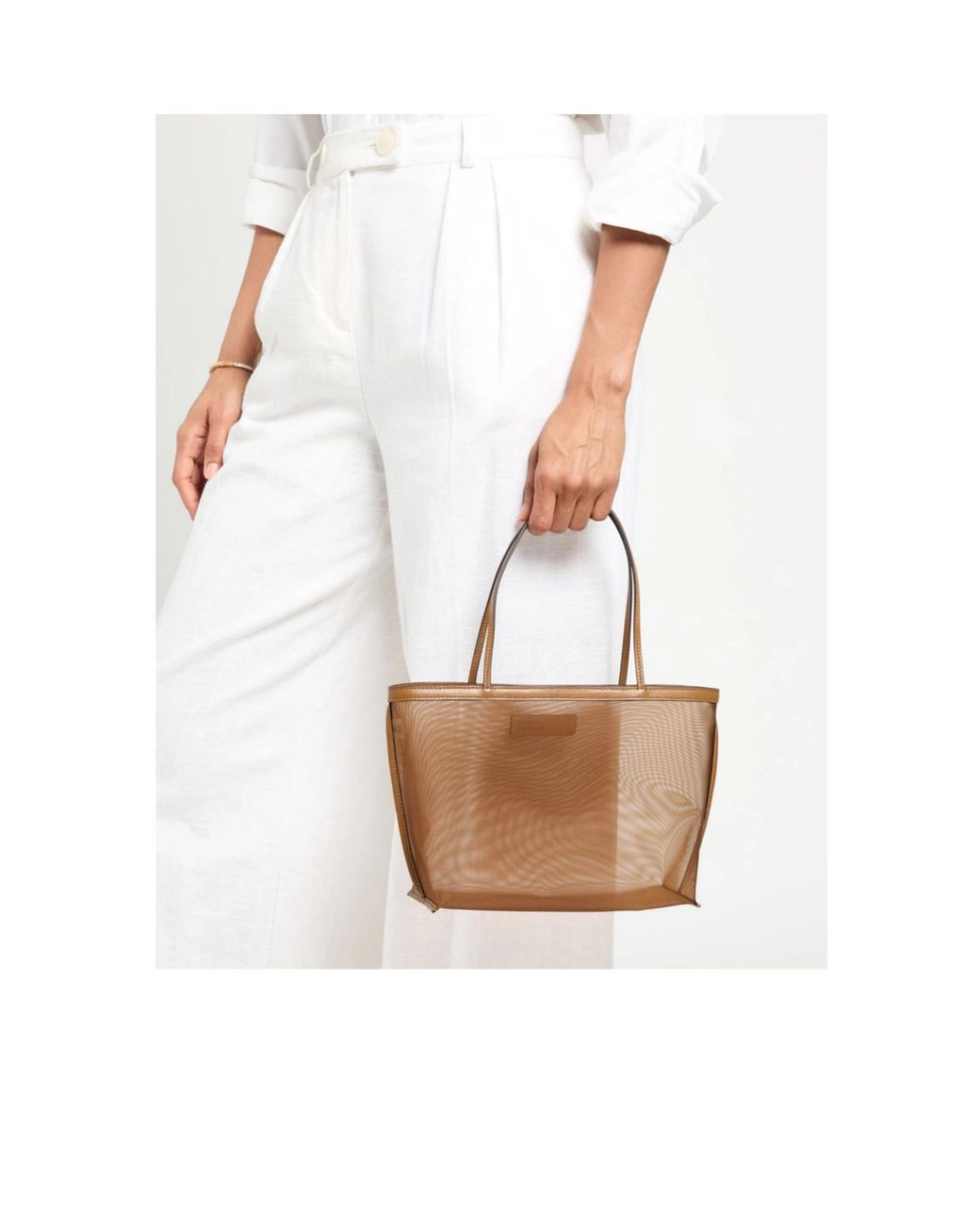 Tory Burch Natural Large Mesh Tote Bag
