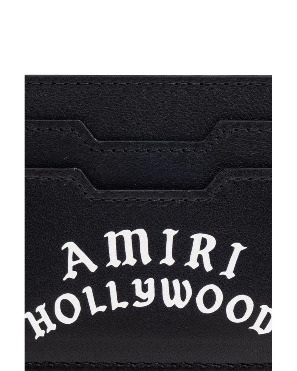 Amiri Black Hollywood Logo Printed Wallet for men