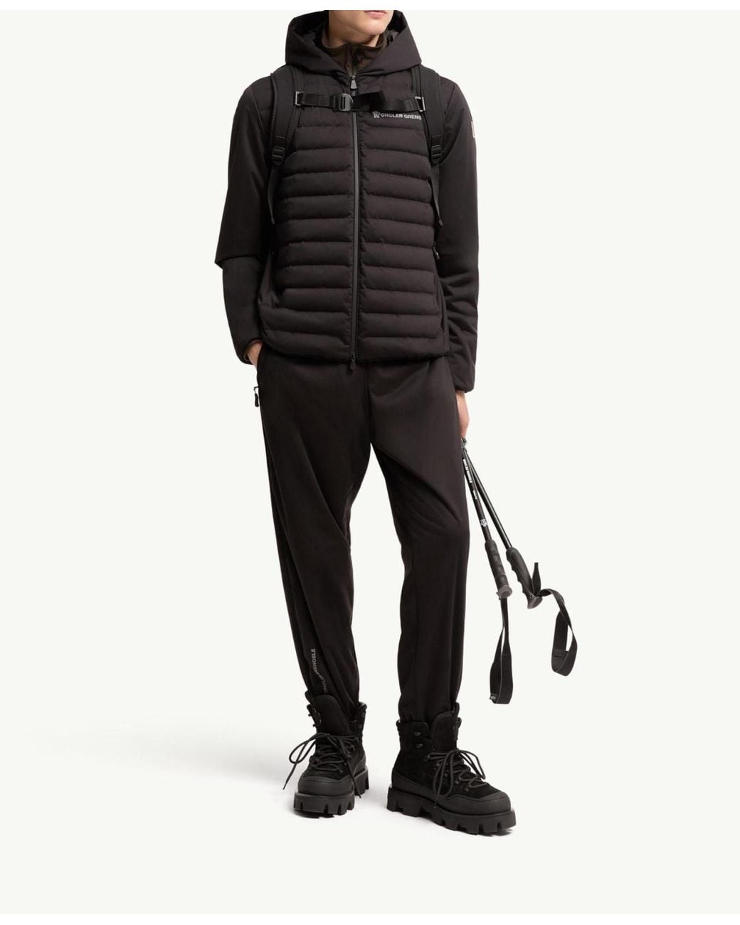 Moncler Black Padded Zip-Up Sweatshirt for men