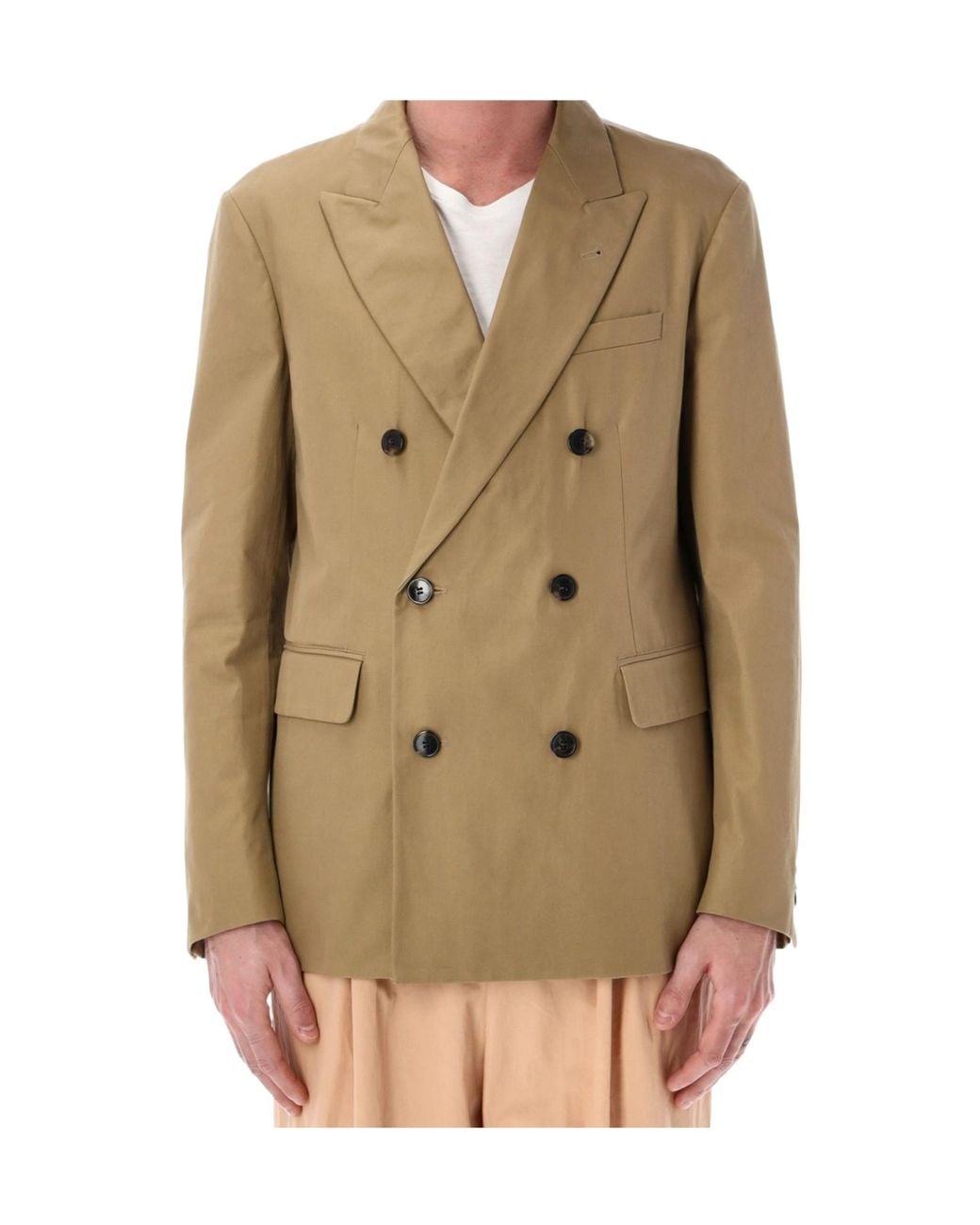 Dries Van Noten Natural Double Breasted Jacket for men
