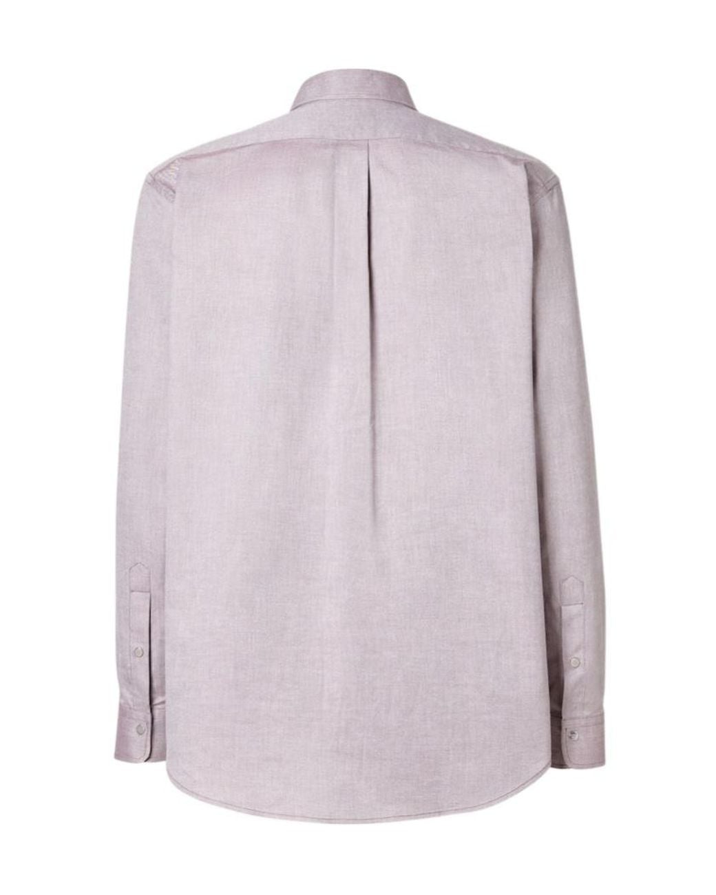 Fendi Purple Logo Embroidered Bown-Down Oxford Shirt for men