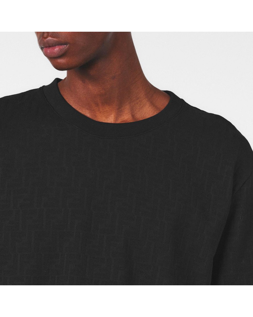 Fendi Black Crew Neck Short Sleeve Tee for men