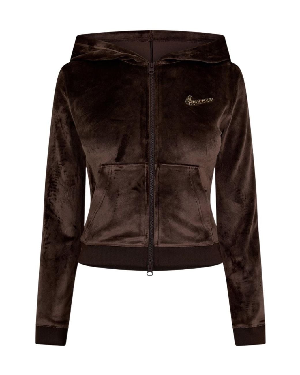 Nike Brown Hooded Zip-Up Sweatshirt