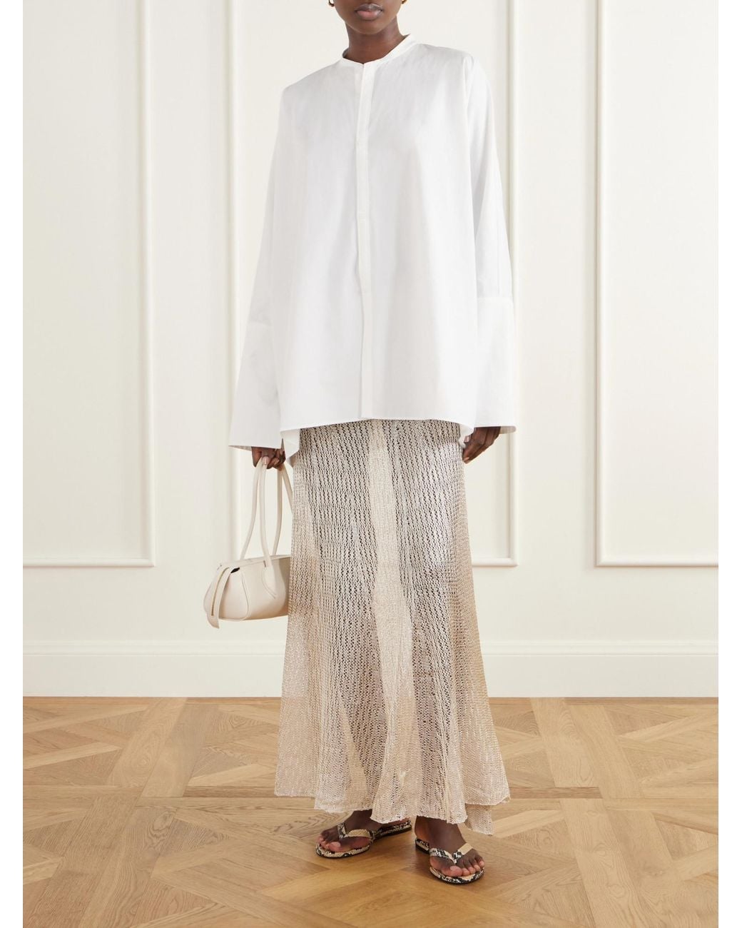 Ruohan White Asymmetrical Cotton-Poplin Shirt