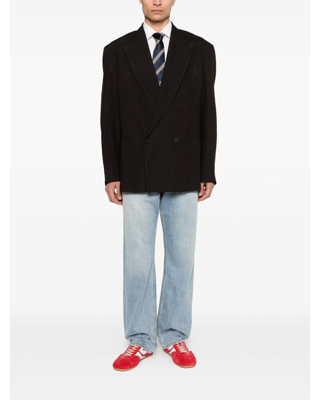 TONYWACK Blue Relaxed Straight-Leg Jeans for men