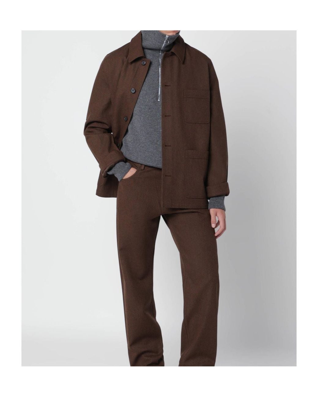 Prada Brown Long-Sleeve Casual Jacket for men