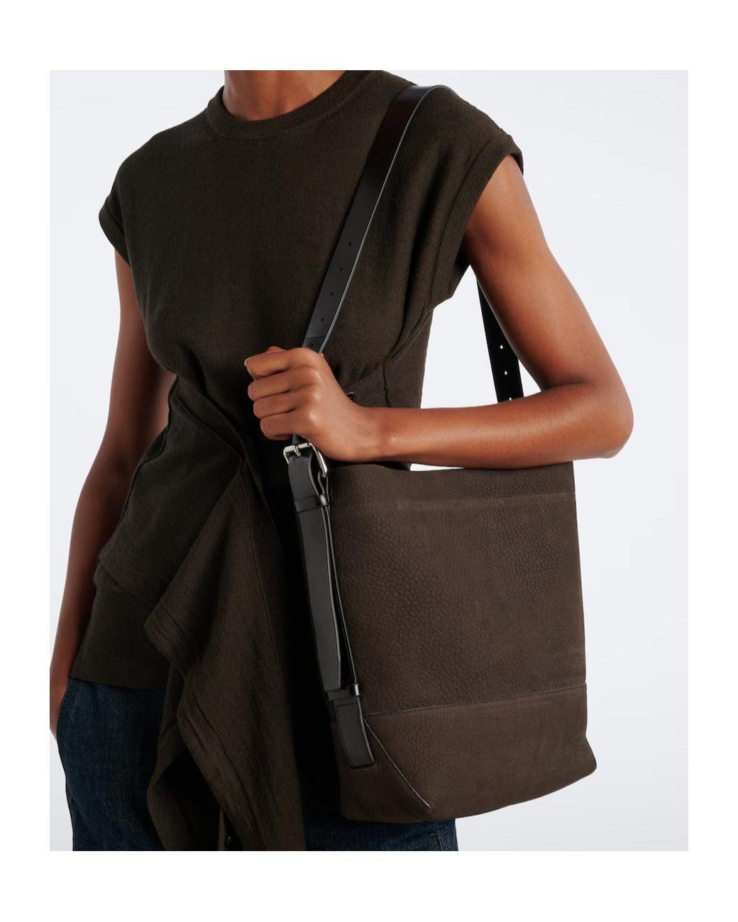 Lemaire Black Medium Leather Shoulder Bag