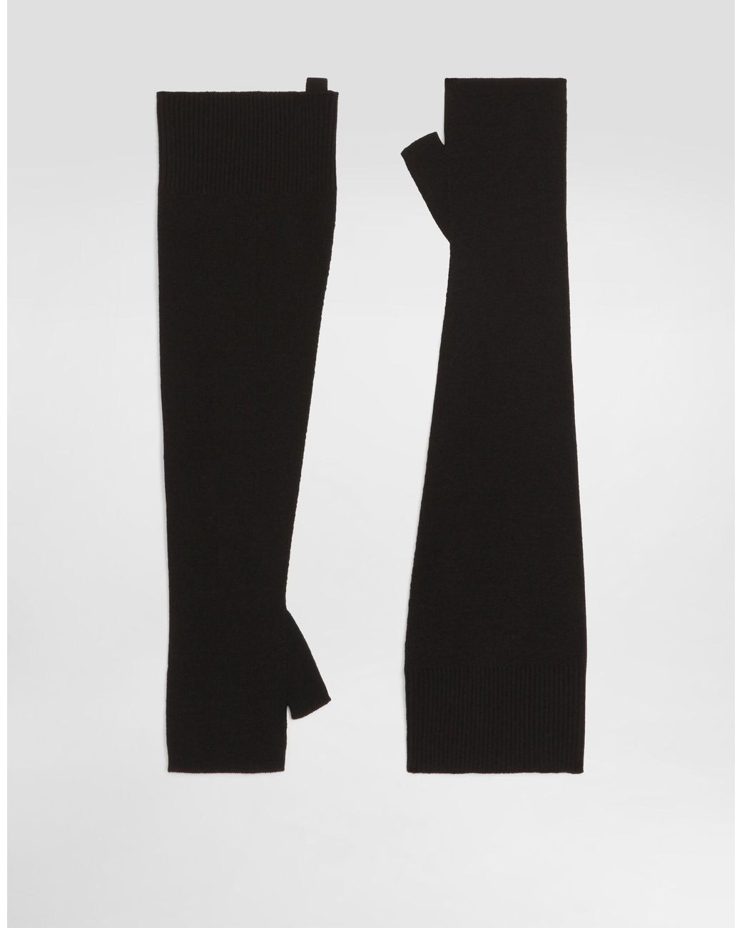 Dolce & Gabbana Black Rib Knitted Gloves for men