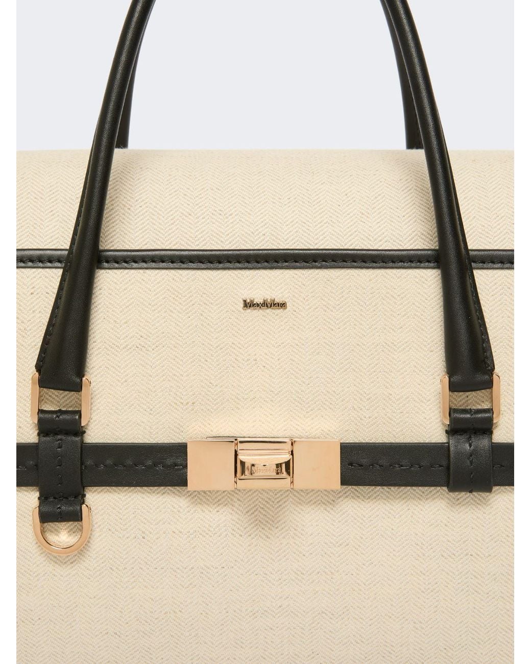 Max Mara Natural Small Margaux Lock Tote Bag