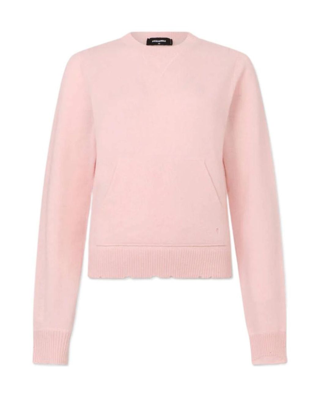 DSquared² Pink Distressed Pocket Knitted Sweater