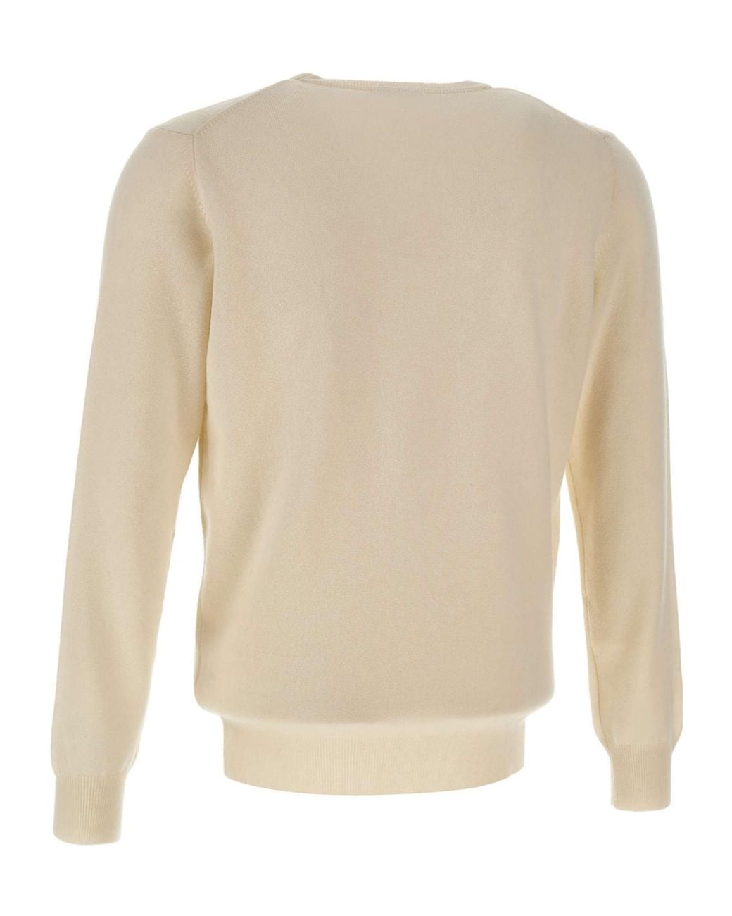 Kangra Cashmere White Kangra Crew Neck Knitted Sweater for men