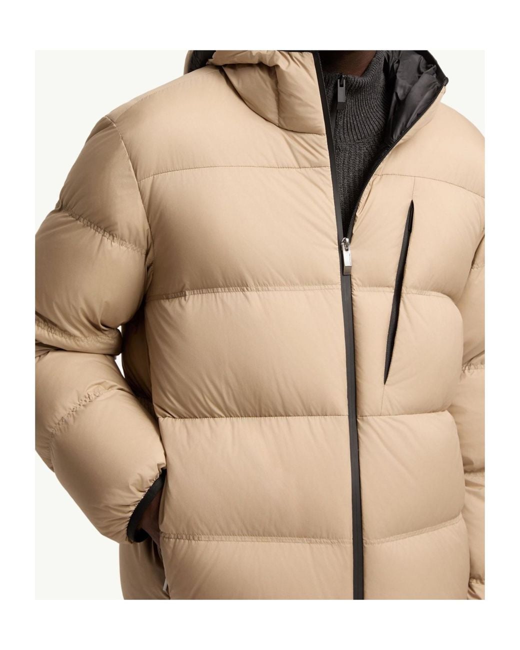 Moncler Natural Poitevin Hooded Zip-Up Puffer Jacket for men
