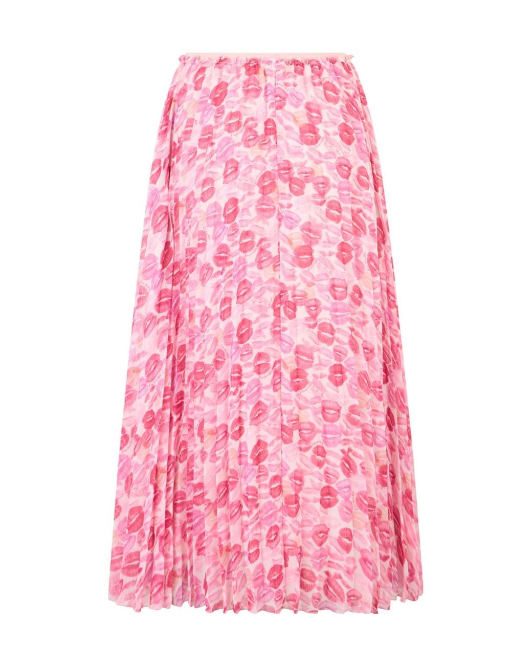 RED Valentino Pink Lip Printed Midi Skirt