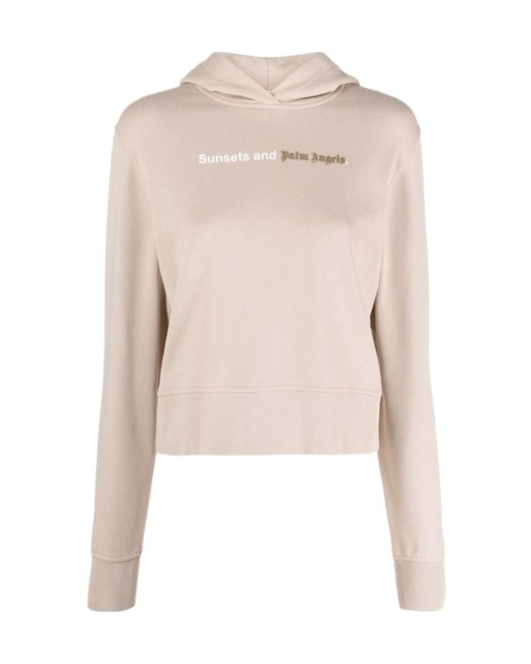 Palm Angels Natural Logo Printed Hoodie