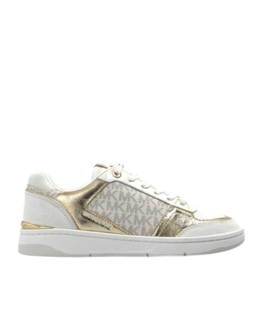 MICHAEL Michael Kors White Metallic Lace-Up Sneakers