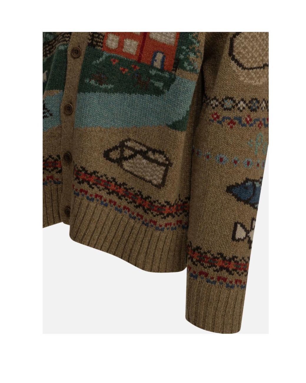 Polo Ralph Lauren Gray Panorama Intarsia Cardigan for men