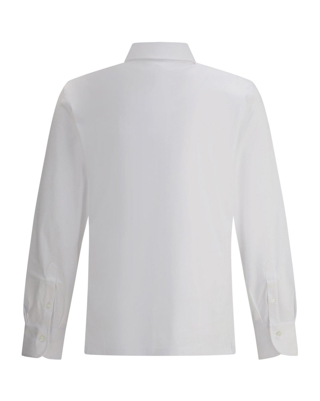 Brunello Cucinelli White Long Sleeved Buttoned Polo Shirt for men