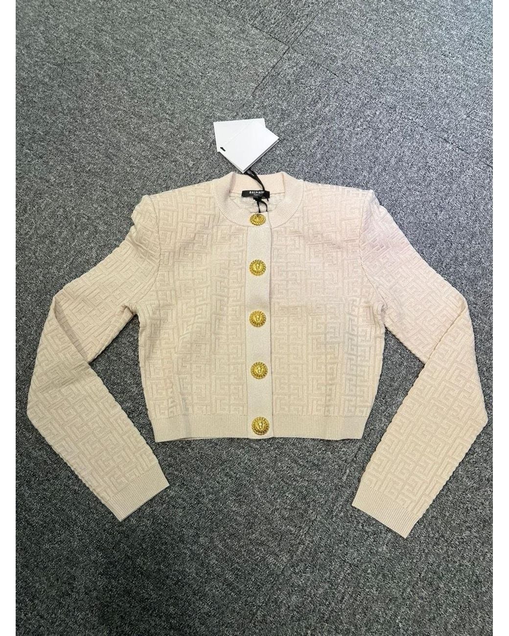 Balmain Blue Pb Labyrinth Knit Cardigan