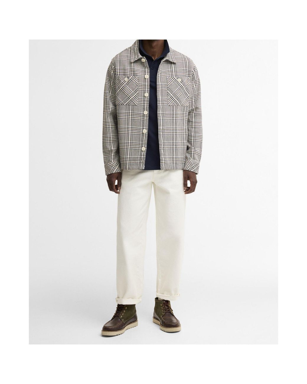 Barbour Gray Check Overshirt for men