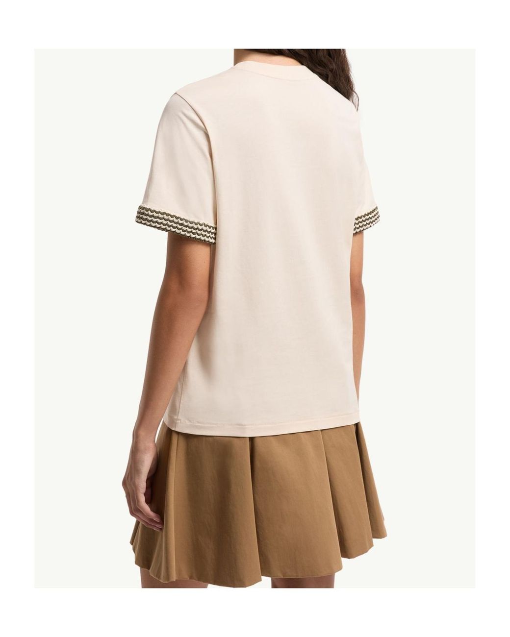 Moncler White Logo Patch Crewneck T-Shirt