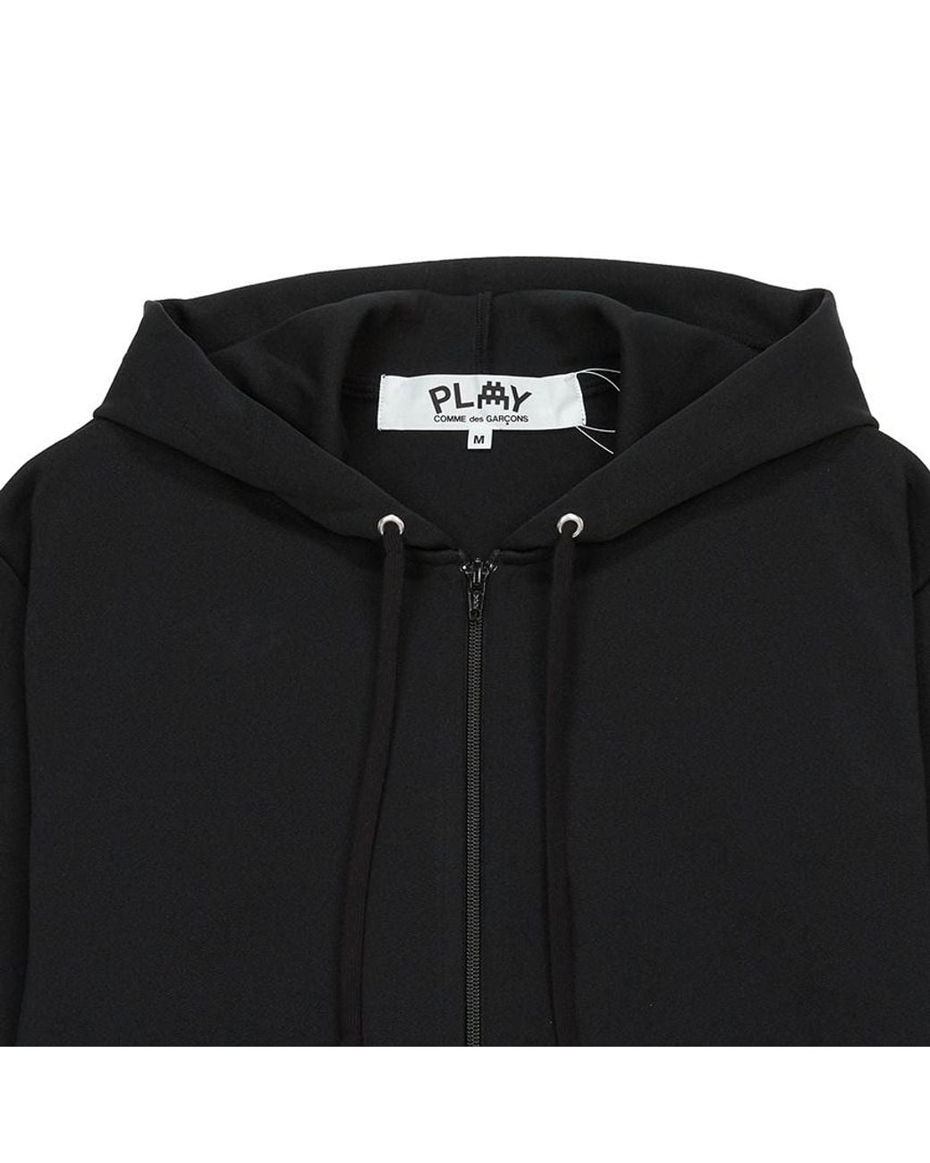 COMME DES GARÇONS PLAY Black X Invader Pixelated-Heart Hoodie for men