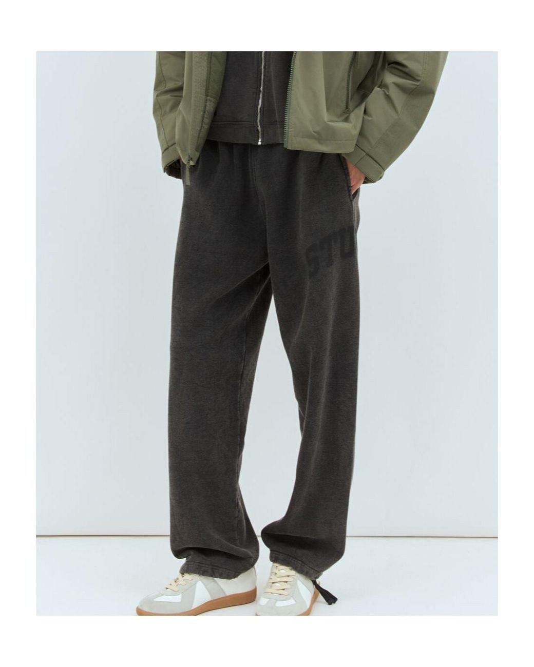 Stussy Gray Stüssy Faded Graphic Print Mid-Rise Track Pants for men