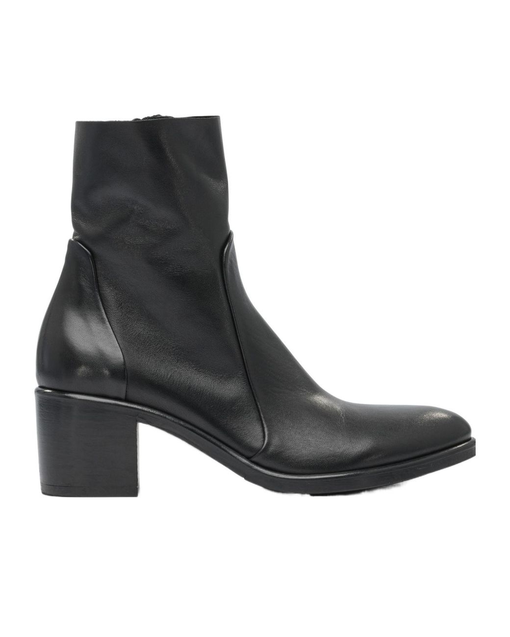 Strategia Black Chunky High-Heeled Ankle Boots