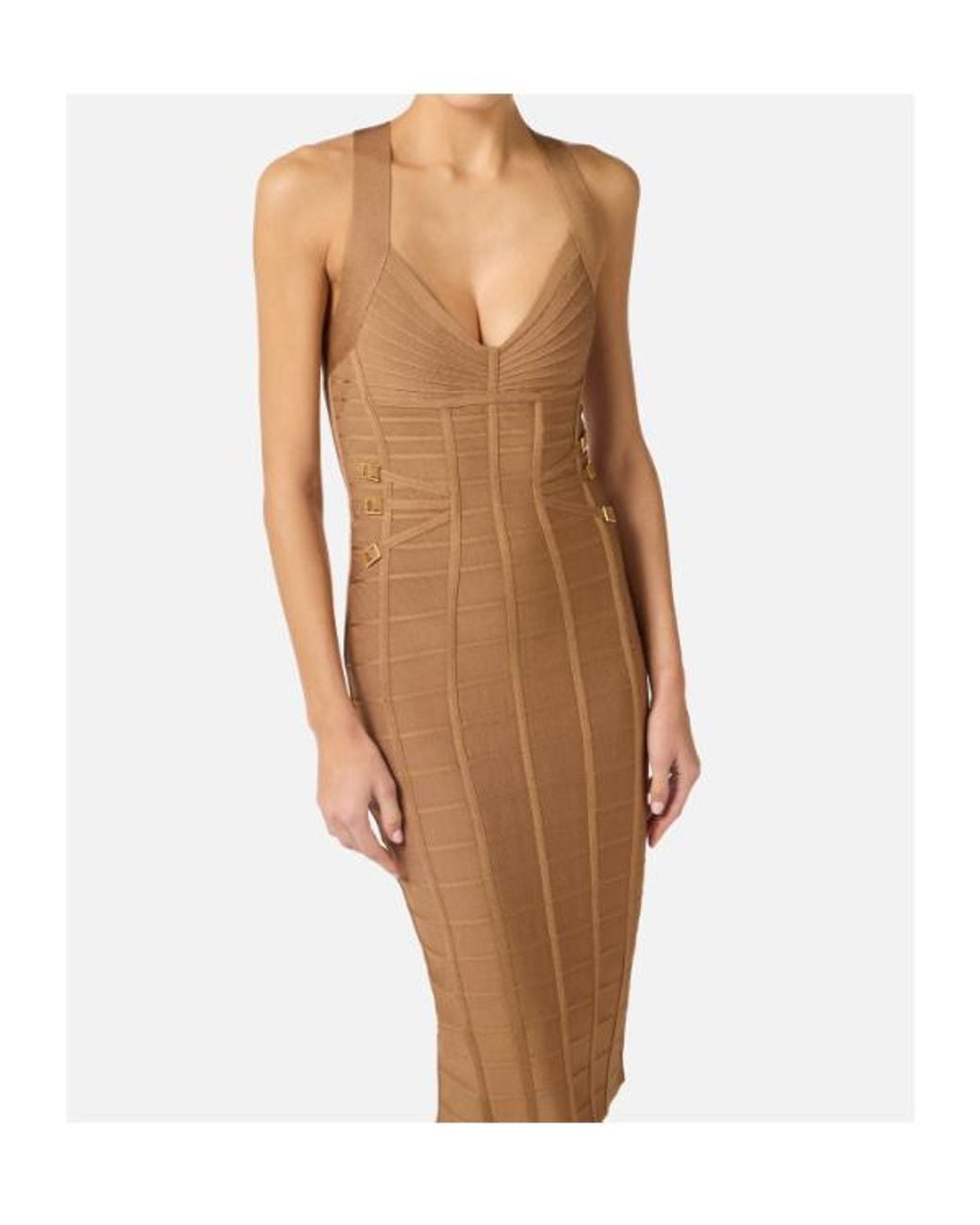 Elisabetta Franchi Brown Midi Dresses