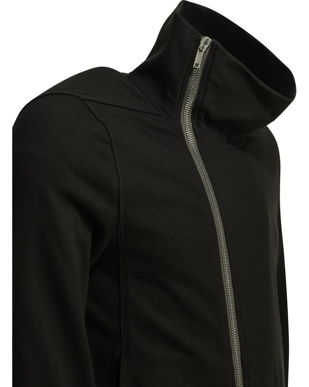 Rick Owens Black Bauhaus Zipped Sweatshirt for men