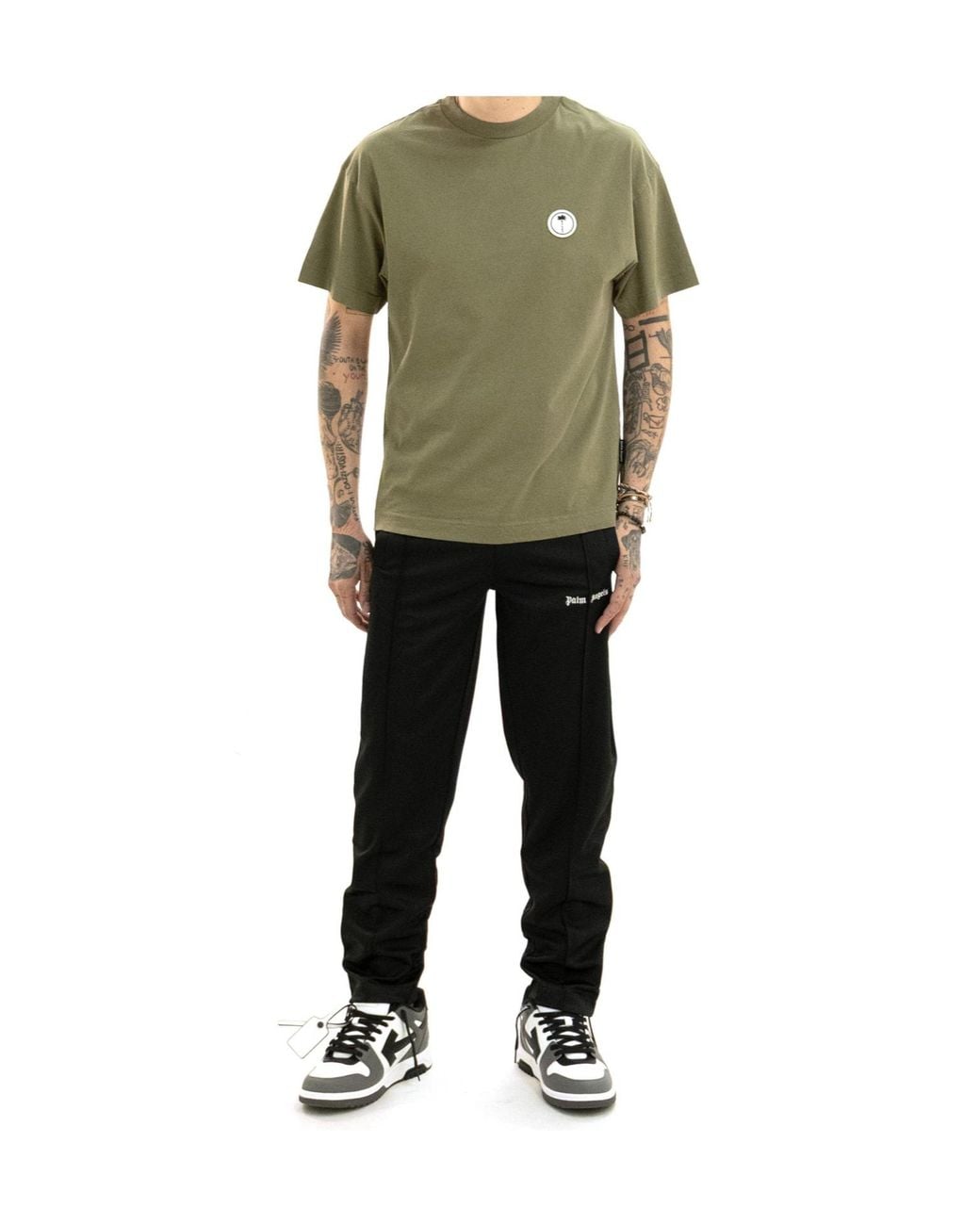 Palm Angels Green Short-Sleeved T-Shirt for men