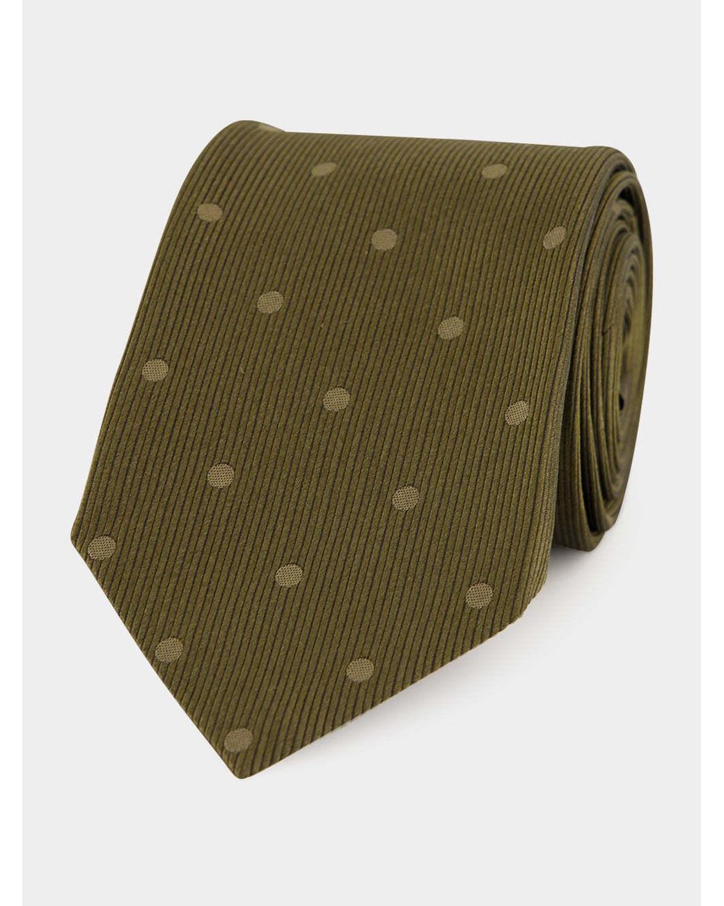 Tom Ford Green Polka-Dot Ribbed Tie for men
