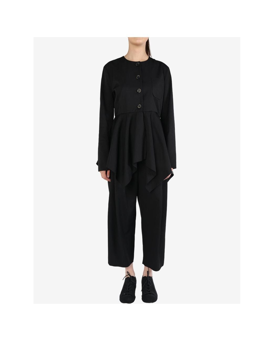 Uma Wang Black Long-Sleeved Casual Jacket
