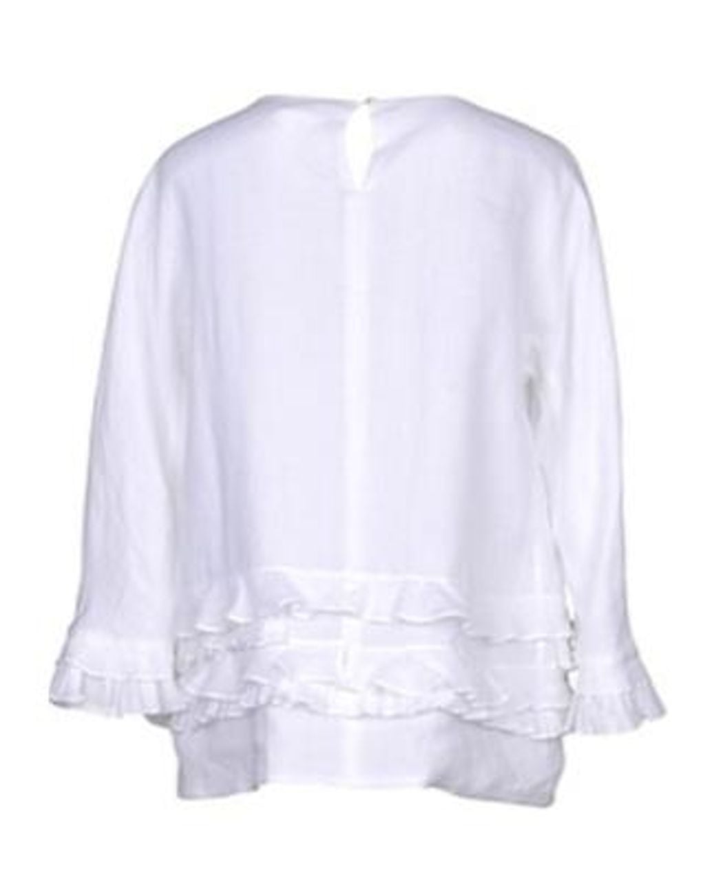 Max Mara White Three-Quarter Sleeve Round-Neck Top