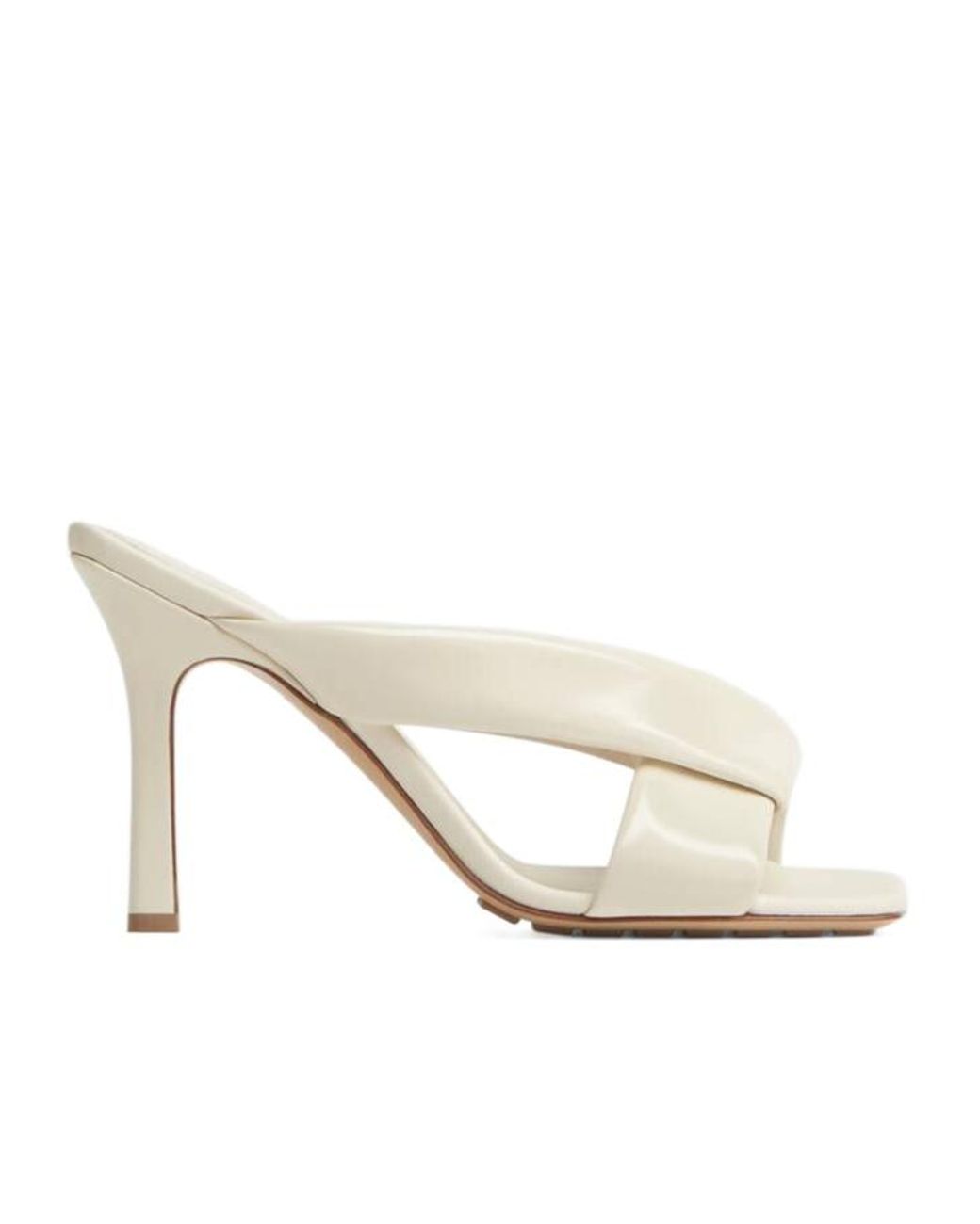 Bottega Veneta White Riva Padded Heeled Sandals