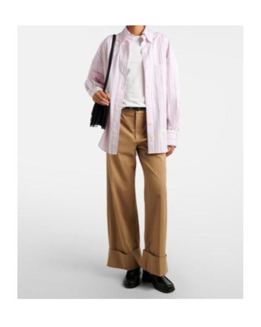 FRAME Natural Cuffed Slim Palazzo Wide-Leg Pants