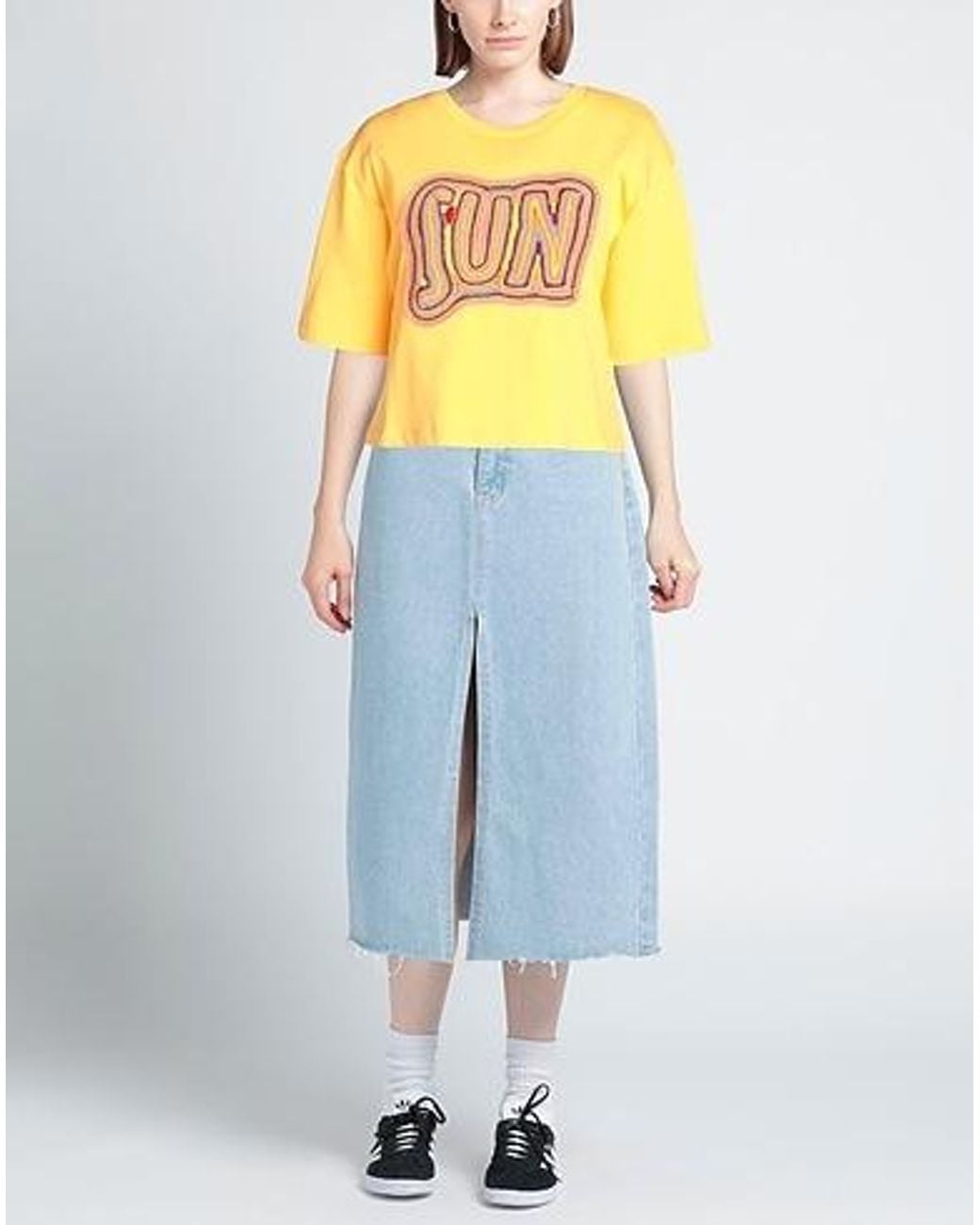 Sportmax Yellow Simple Embroidered T-Shirt