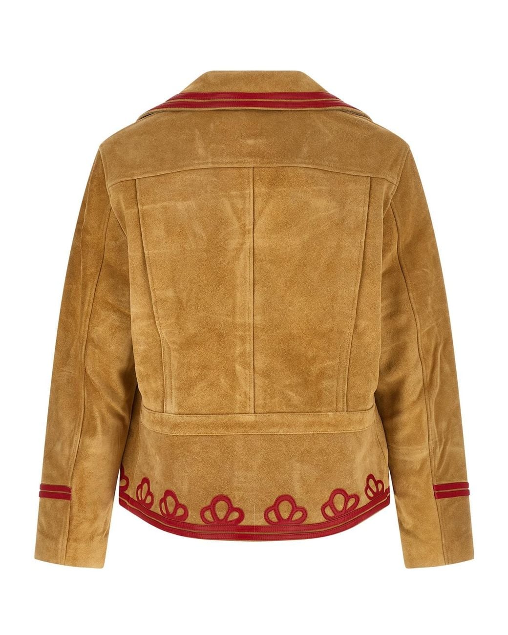 Bode Brown Trefoil Long-Sleeved Leather Jacket for men