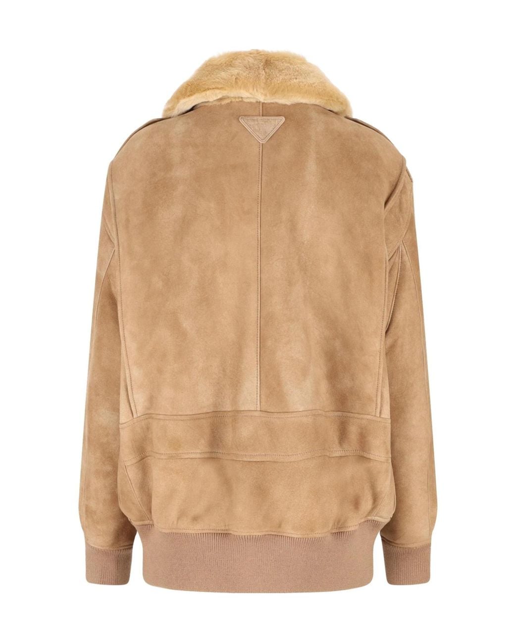 Prada Natural Logo Detailed Long-Sleeved Jacket