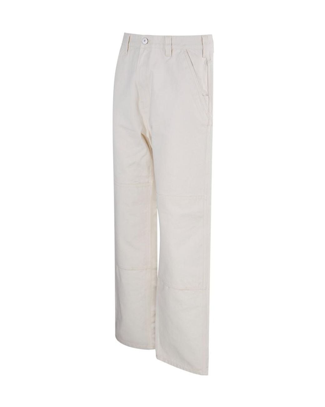 Stone Island White Logo-Printed Mid-Rise Trousers for men