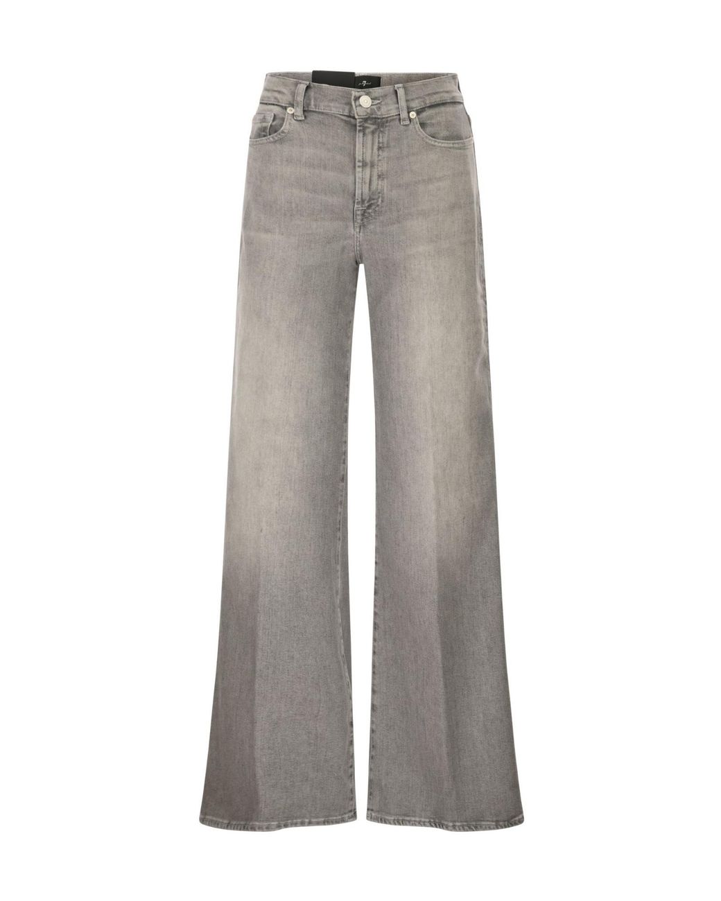 7 For All Mankind Gray Lotta High-Waist Flared Jeans