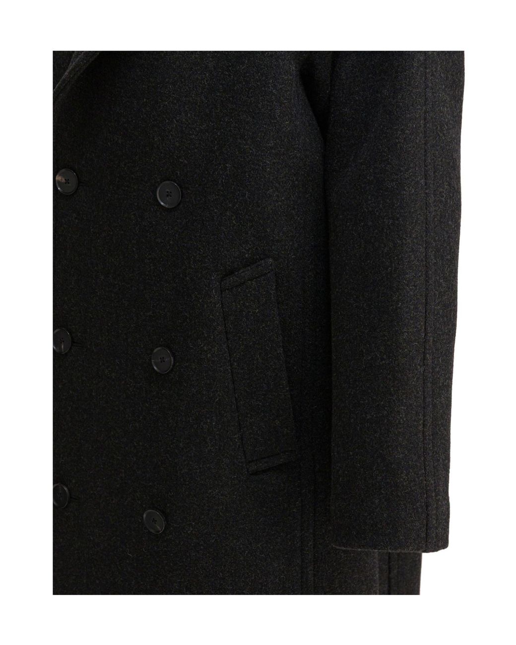 Auralee Black Double-Breasted Coat for men