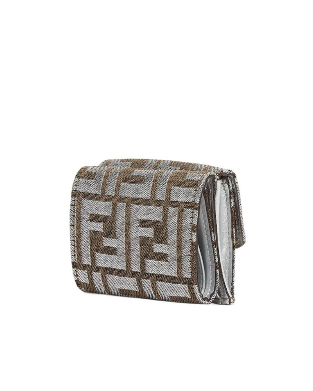 Fendi White Monogrammed Tri-Fold Wallet