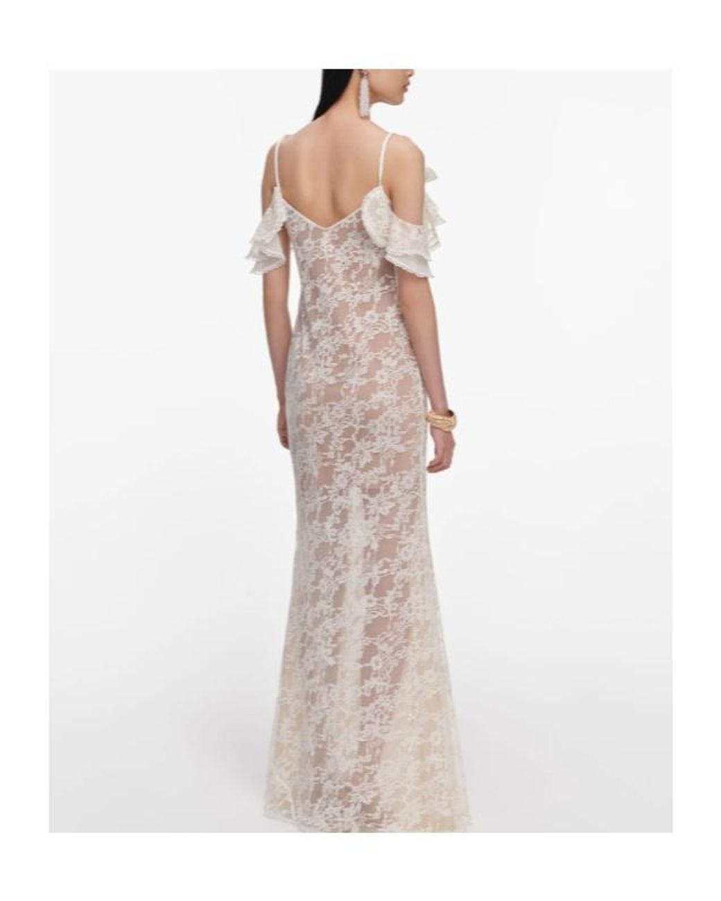 Self-Portrait Multicolor Floral Lace Maxi Dress