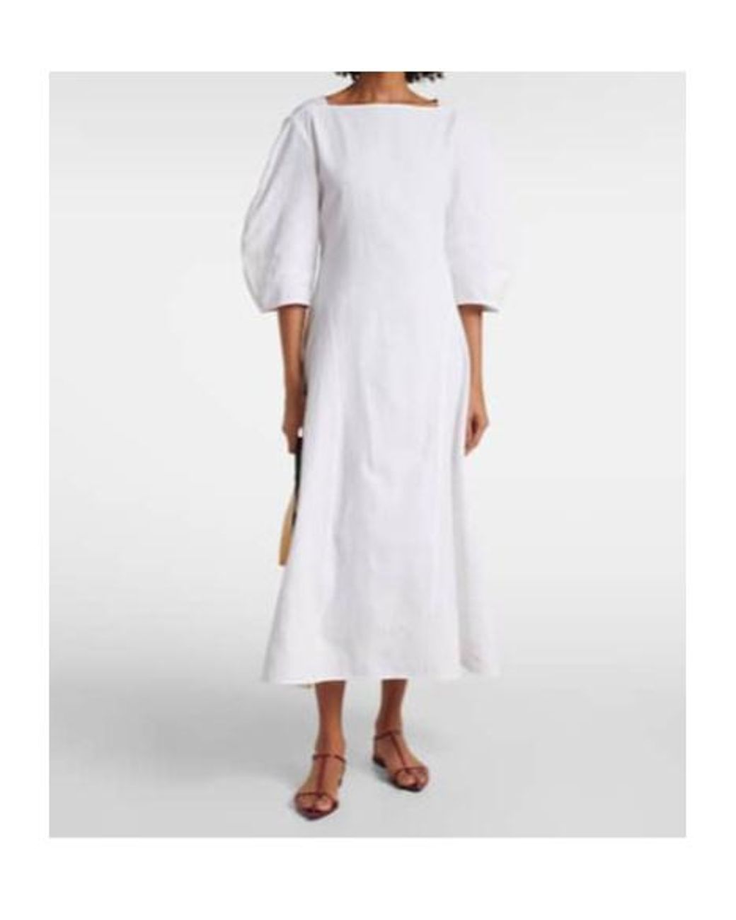 Jil Sander White Linen Midi Dress