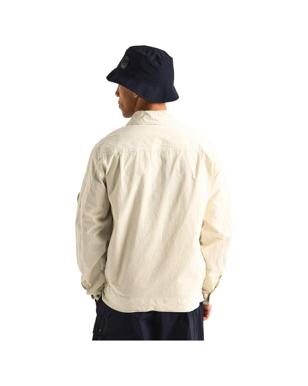 C P Company Natural Zip-Up Shirt Jacket With Collar for men