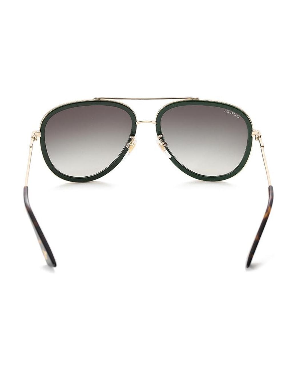 Gucci Metallic Eyewear Double Bridge Aviator Sunglasses