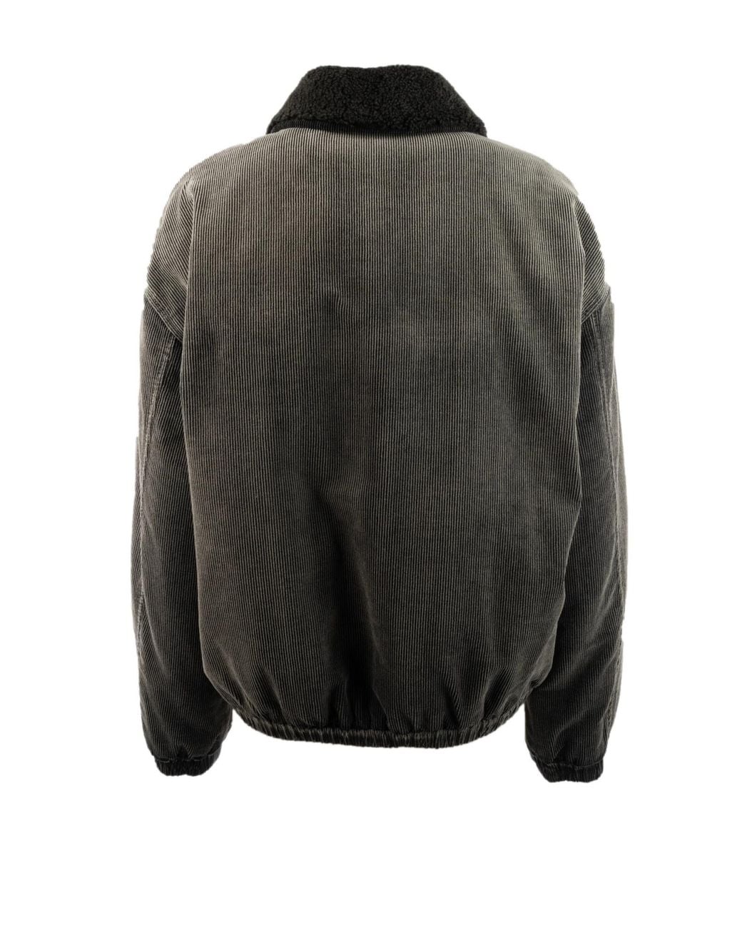 Miu Miu Black Corduroy Shearling-Collar Jacket
