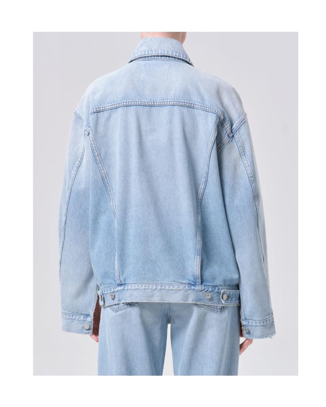 Agolde Blue Button-Up Denim Jacket