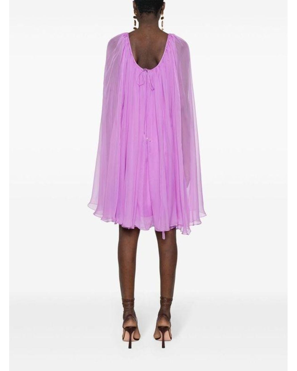 Max Mara Purple Pianoforte Tulle Crewneck Sleeveless Dress